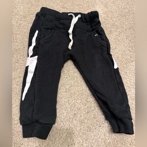 Kids Black Jogger Pants with Lightning decals
